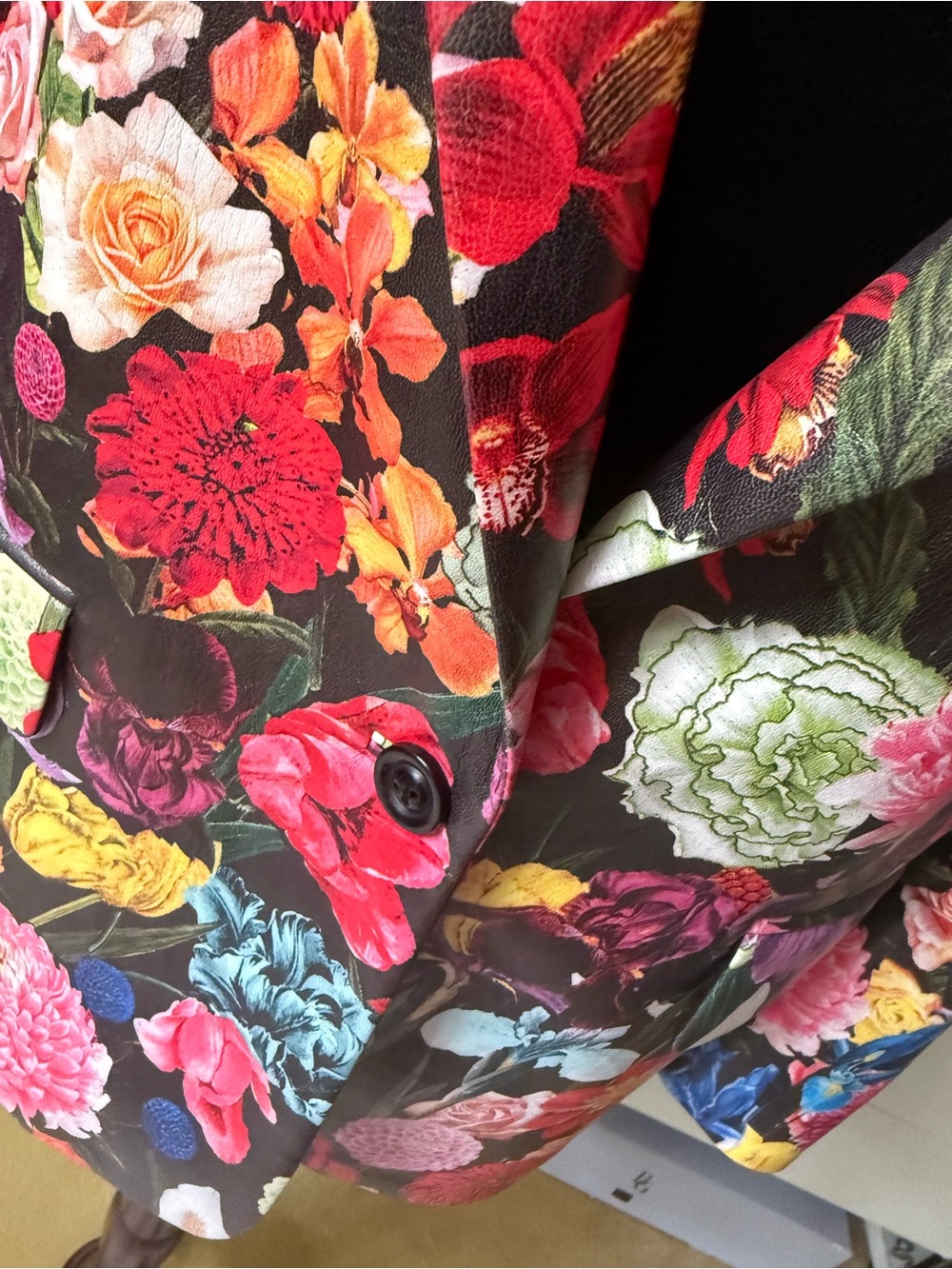 Alice + Olivia Black Floral Single-Button Blazer - Picture 7 of 11